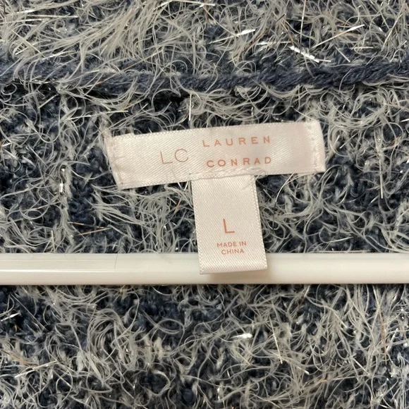 NWT••LC LAUREN CONRAD // light blue / sparkle / oversized cardigan - Picture 13 of 16